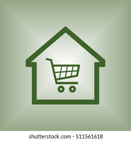  Cart  icon. Flat design.