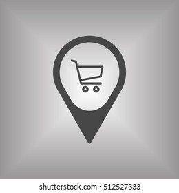  Cart  icon. Flat design.