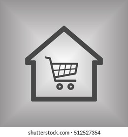  Cart  icon. Flat design.