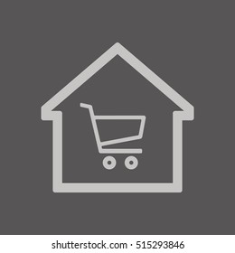  Cart  icon. Flat design.