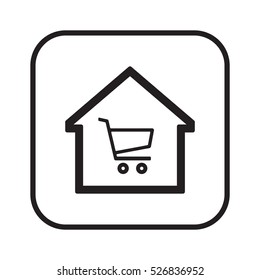  Cart  icon. Flat design.