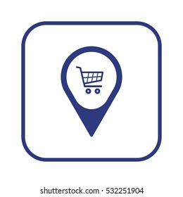  Cart  icon. Flat design.
