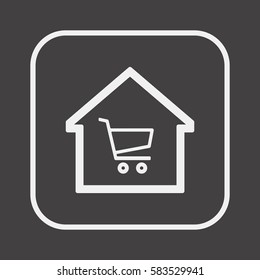  Cart  icon. Flat design.