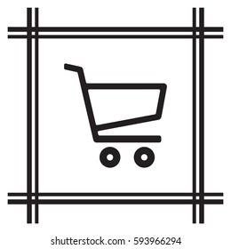  Cart  icon. Flat design.