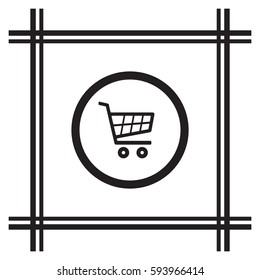  Cart  icon. Flat design.