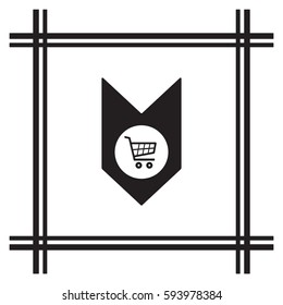  Cart  icon. Flat design.