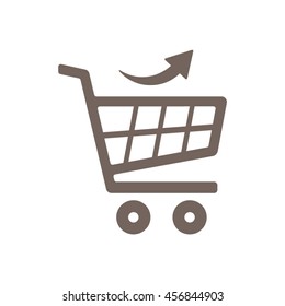 Cart  icon. Flat design.  Vector illustration.