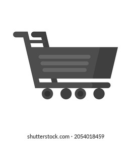 Cart icon flat illustration for shopping. Suitable for us as additional elements on posters, templates, website, social media feeds, user interface, etc