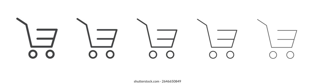 Icono de Carrito logotipo de contorno simple plano