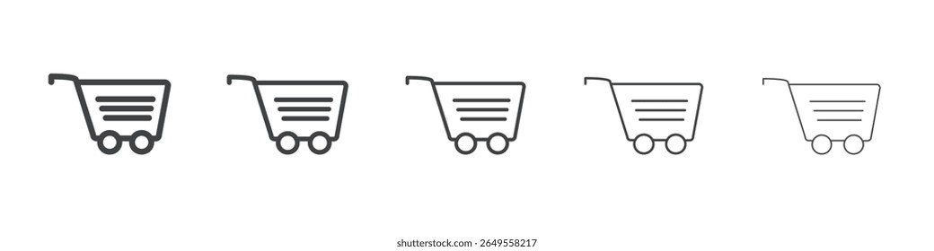 Icono de Carrito logotipo de contorno simple plano