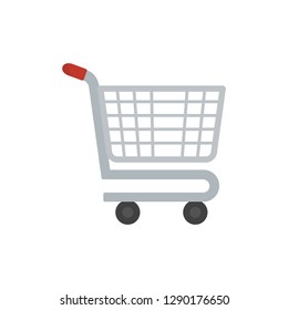 cart icon in flat style isolated vector illustration on white transparent background. Shopping cart