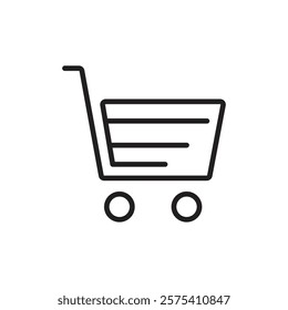 Cart icon Flat vector set outline