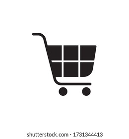 cart icon glyph vector. isolated on white background