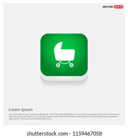 cart icon Green Web Button - Free vector icon