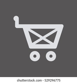   Cart   icon,  isolated. Flat  design.