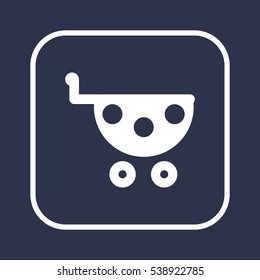  Cart   icon, isolated. Flat  design. 