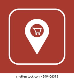  Cart  icon, isolated. Flat  design. 