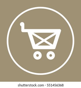   Cart   icon,  isolated. Flat  design.