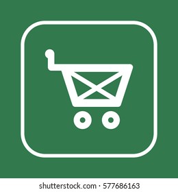   Cart   icon,  isolated. Flat  design.