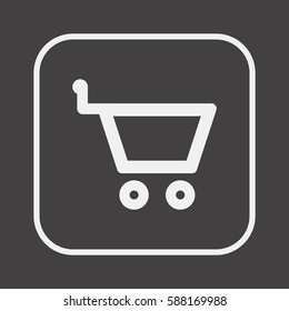   Cart   icon,  isolated. Flat  design.