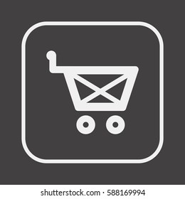   Cart   icon,  isolated. Flat  design.