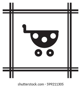  Cart   icon, isolated. Flat  design. 