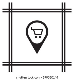  Cart   icon, isolated. Flat  design. 