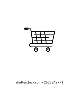 Plantilla de diseño de línea de icono de Carrito aislada
