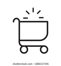 cart icon line thin vector eps 10 with blink sign