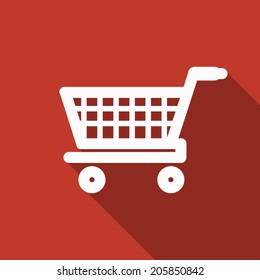 cart icon with long shadow