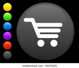 cart icon on round internet button original vector illustration 6 color versions included