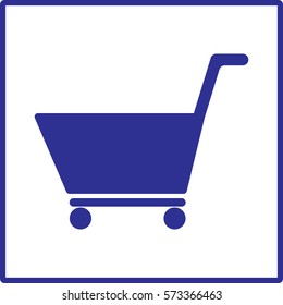 cart icon outline blue vector