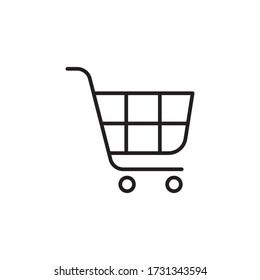 cart icon outline design vector. isolated on white background