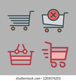 cart icon set. vector set about shopping basket and shopping cart icons set.
