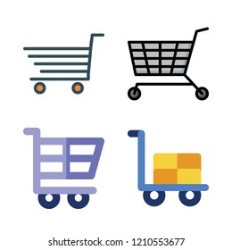 cart icon set. vector set about trolley and shopping cart icons set.