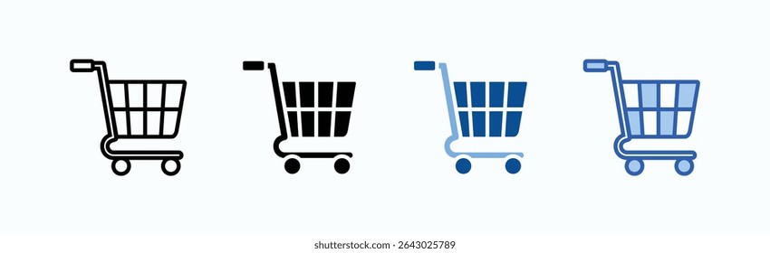 Cart icon sheet multiple style collection isolated vector
