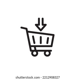 cart icon, shopping cart, add to cart symbol. enter sign.