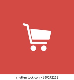 cart icon. sign design. red background