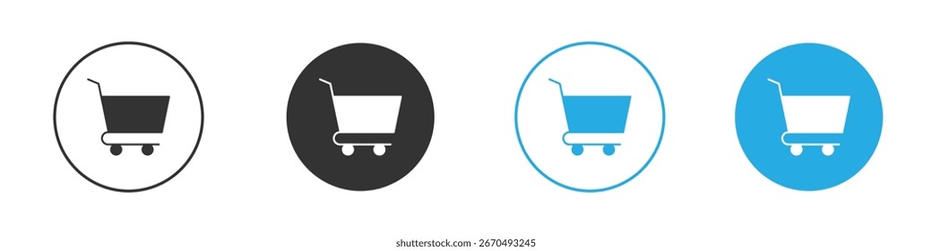 Cart icon, simple flat style, illustration, logo sign symbol pictogram template, for ui or ux.