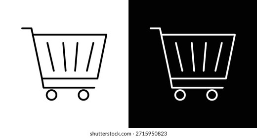 Icono de Carrito. Símbolo plano simple. Ilustración de pictograma de contorno negro perfecto
