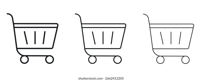 Ícone de carrinho design de linha simples - Ilustração de vetor simples