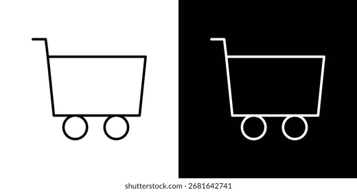 Cart icon simple vector pictogram. black and white icon concept