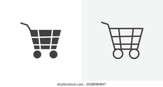 Cart icon in solid and outlined style