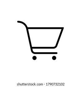 Símbolo de icono de carro. Ilustración vectorial de icono del carro de compras