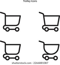 Cart icon. Cart icon symbol. Cart icon vector. Cart icon set for apps and web. trolley sign.