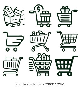 Icono de carro. Símbolo de icono de carro. Vector de icono de carro. Juego de iconos de carro para aplicaciones y web. señal de carro.
