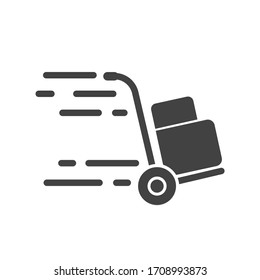 Cart icon. Cart that carries goods to deliver to customers.