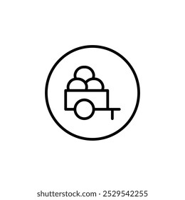 Cart icon Thin vector set