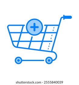 Cart icon. cart, trolley, shop, store, supermarket, purchase, market, basket, grocery, e-commerce. Vector icon illustration