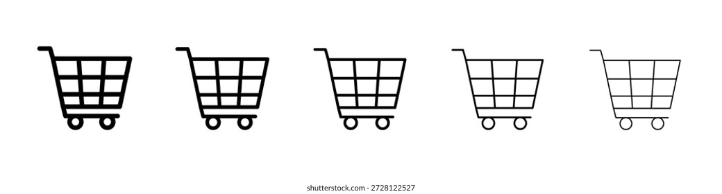 Vector de icono de Carrito en pictograma lineal de trazo editable